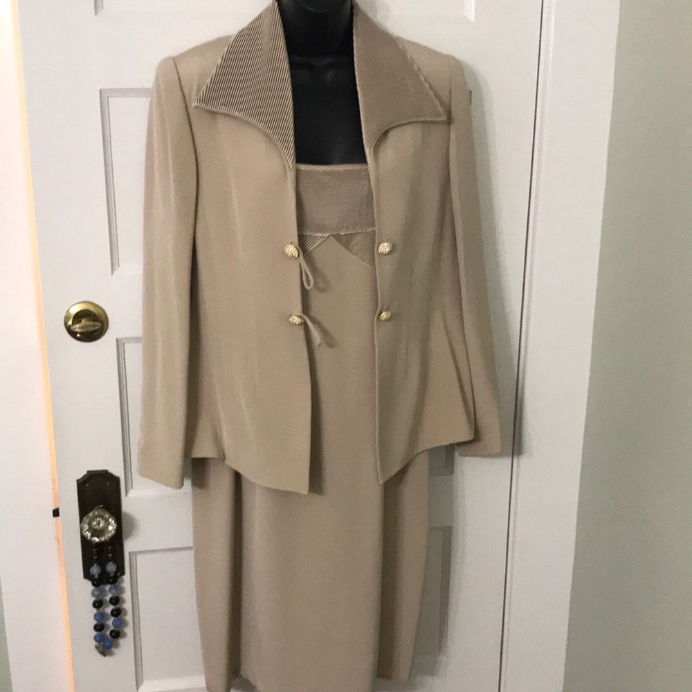 Formal Mother of The Bride Dress & Jacket suit silk made in USA size 8? read all